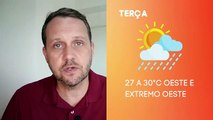 Terça-feira tem temperaturas elevadas e chuva forte em SC