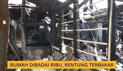 Rumah dibadai ribut, rentung terbakar