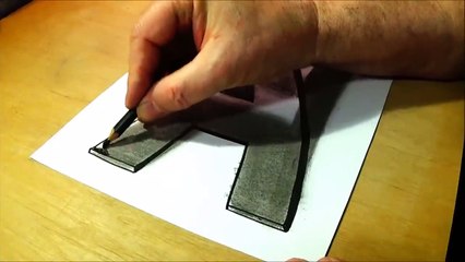 How to Draw 3D Letter A - Drawing Letter A with Pencil