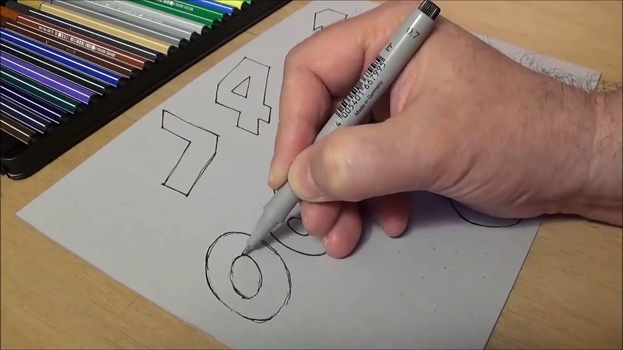 Drawing and Coloring Numbers for Kids - Learning Rainbow Colors