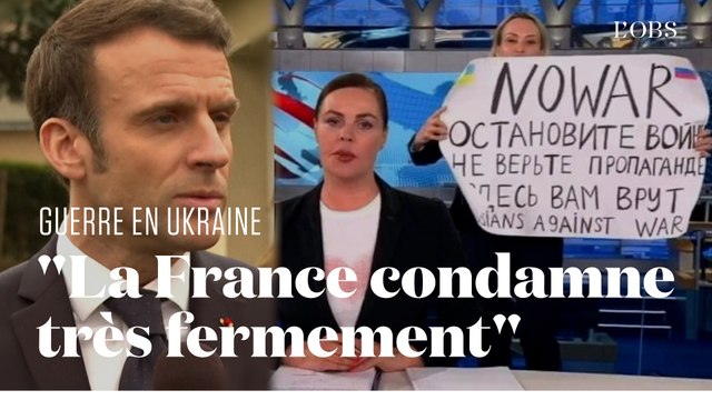 Macron propose une protection asilaire à la journaliste russe qui a interrompu un JT