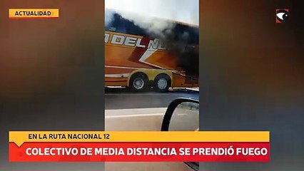 Colectivo de media distancia se prendió fuego
