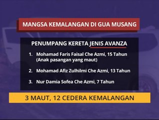 3 maut, 12 cedera kemalangan