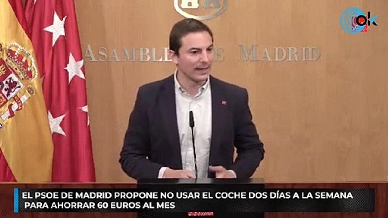 El PSOE de Madrid propone no usar el coche dos días a la semana para ahorrar 60 euros al mes