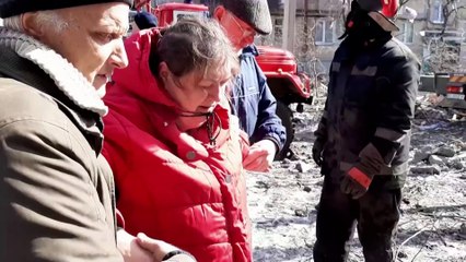 Emergency services and locals forced to run for cover in Kharkiv as Russian jets bomb city