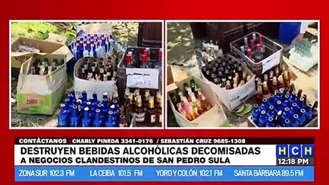 En una alcantarilla, terminan cervezas y guaro decomisados en chupaderos clandestinos de SPS