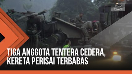 Tiga anggota tentera cedera, kereta perisai terbabas