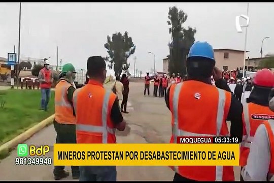 Moquegua: mineros protestan tras desabastecimiento de agua por parte de comuneros