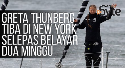 #AWANIByte: Pejuang iklim remaja, Greta Thunberg tiba di New York selepas belayar dua minggu