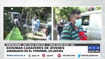 ¡Exhuman cadáveres de jóvenes asesinados en El Porvenir, Atlántida!