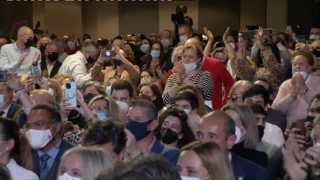 Lleno absoluto en el acto de Díaz Ayuso y Núñez Feijóo en Madrid
