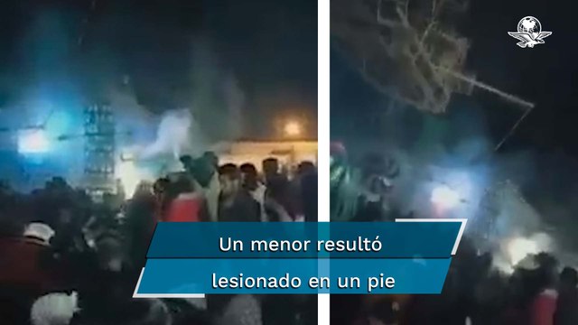 Accidente con castillo de juegos pirotécnicos deja varios heridos en Mixquiahuala, Hidalgo