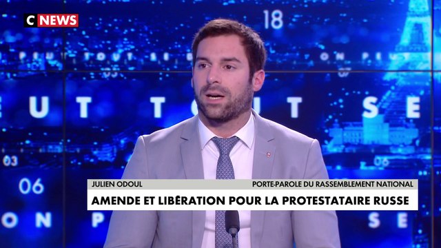 Protection diplomatique à la journaliste protestataire russe : Julien Odoul estime qu'«Emmanuel Macron fait de l’instrumentalisation et de la récupération»
