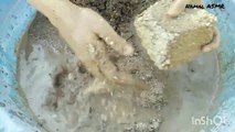 Gritty Sand Cement Water Dip Crumble Paste Play Messy Cr: Namal ASMR❤