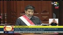 Pedro Castillo da a conocer ante el Congreso peruano los logros desde el comienzo de su Gobierno