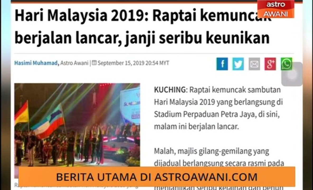 AWANI Pagi: Tumpuan berita utama 16 Sept 2019 di astroawani.com