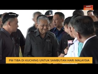 PM tiba di Kuching untuk sambutan Hari Malaysia