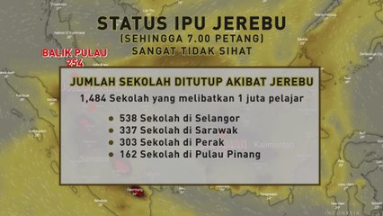 [INFOGRAFIK] Status IPU jerebu (sehingga 7.00 petang), jumlah sekolah yang ditutup
