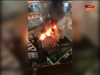 Ruang pameran terbakar dalam pusat beli belah di Johor Bahru