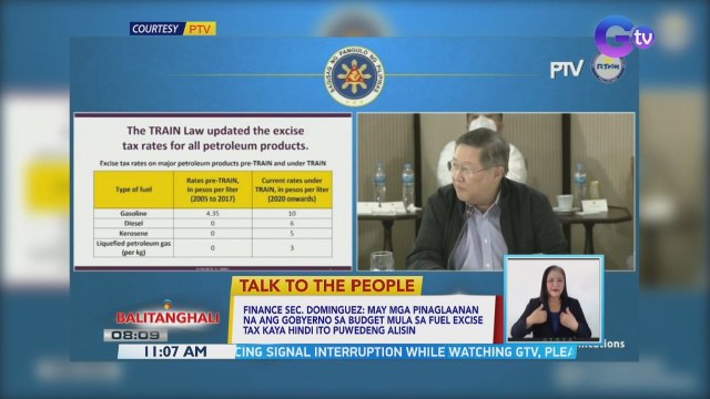 Finance Sec. Dominguez: May mga pinaglaanan na ang gobyerno sa budget mula sa fuel excise tax kaya hindi ito puwedeng alisin | BT