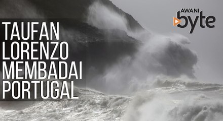 #AWANIByte: Taufan Lorenzo membadai Portugal, banyak kediaman musnah