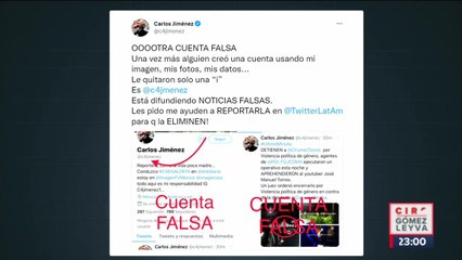 Cuenta falsa de Carlos Jiménez informa supuesta detención de Chumel Torres