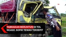 Tragis, Tabrakan Beruntun di Tol Ngawi Sopir Tewas Terjepit