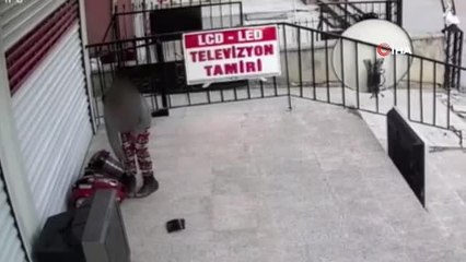 Küçük çocuğu suça alet etti... İşyerinin önündeki elektrik süpürgesini böyle çaldırdı