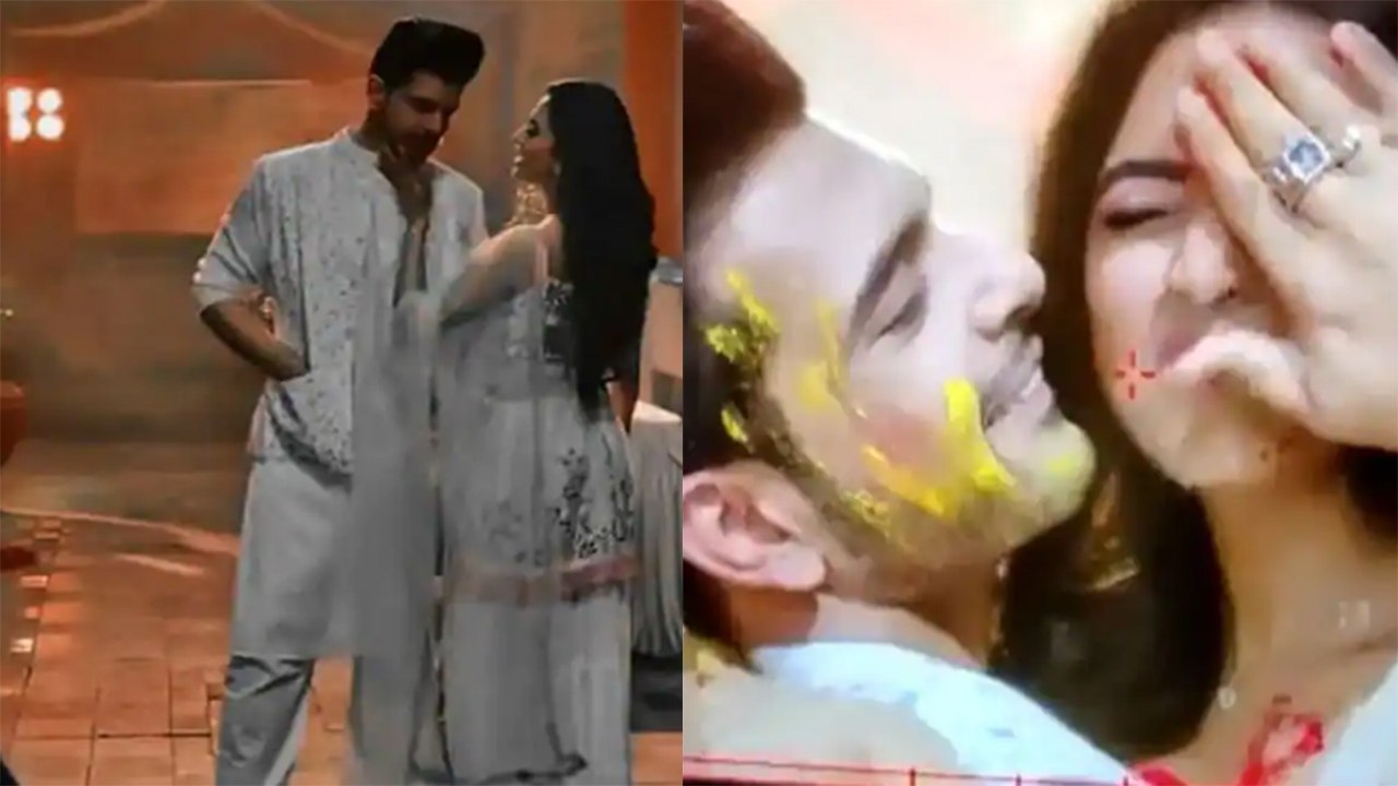 Karan Kundrra ने Holi के बहाने Tejasswi Prakash को लगाया रंग, शूट पर किया खूब रोमांस । FilmiBeat