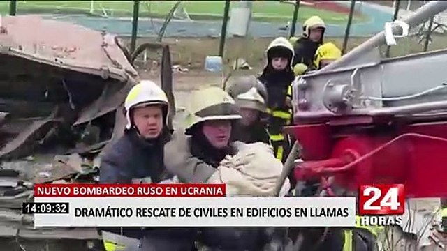 Ucrania: bomberos rescatan civiles tras nuevo bombardeo ruso a edificios