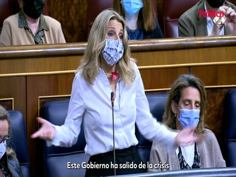 El repaso de Yolanda Díaz a Carolina España (PP): No le voy a dar un dato, le voy a dar una cita