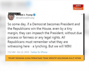 Trump didakwa guna perkataan tidak sensitif golongan kulit hitam