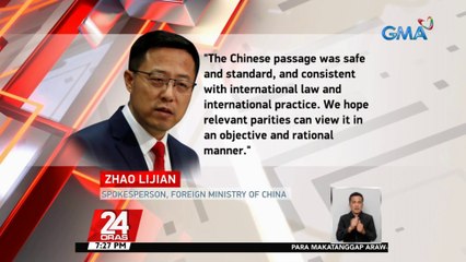 Descargar video: Foreign Ministry ng China, iginiit na 'innocent passage' ang pagdaan ng mga Chinese naval vessel sa Sulu Sea; DFA, pinuna ang 3-araw na pananatili ng mga barko | 24 Oras