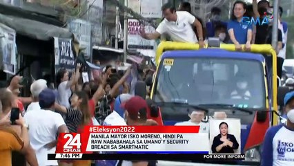 Manila Mayor Isko Moreno, hindi pa raw nababahala sa umano’y security breach sa Smartmatic | 24 Oras