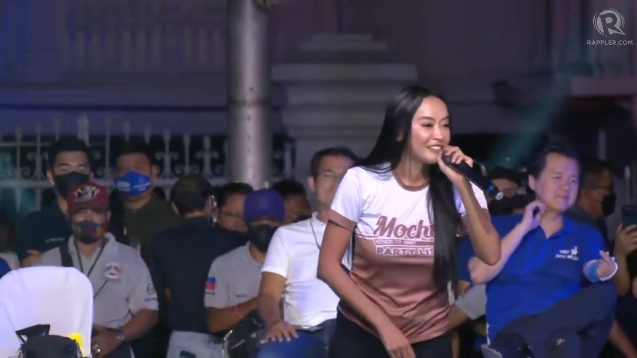 Mocha Uson at Isko Moreno's campaign rally in Cavite