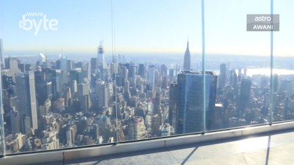 #AWANIByte: Panel kaca, Edge pada ketinggian 100 tingkat tawar pemandangan indah New York