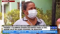 ¡Plantón! Sin maestros se encuentra centro educativo en Guapinol, Marcovia