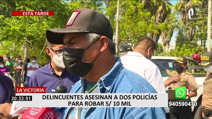 La Victoria: asesinan a balazos a policías para robar 10 mil soles