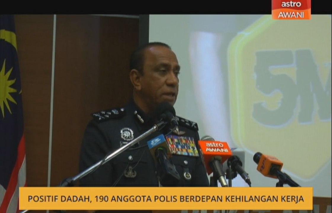 Positif dadah, 190 anggota polis berdepan kehilangan kerja