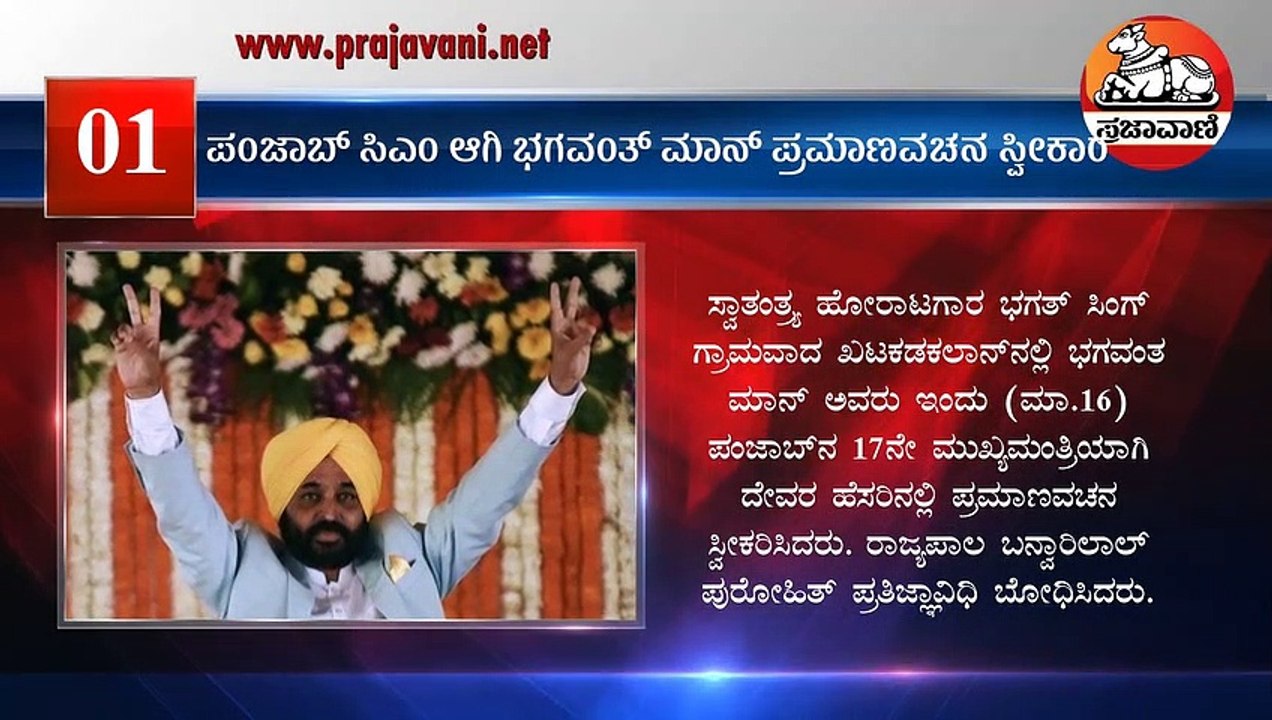 ಸುದ್ದಿ ಸಂಚಯ: ಈ ದಿನದ ಪ್ರಮುಖ ವಿದ್ಯಮಾನಗಳು | 2022 ಮಾರ್ಚ್ 16 | Kannada News Bulletin