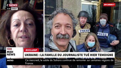 下载视频: Guerre en Ukraine - La tante de Pierre Zakrzewski, journaliste franco-irlandais de Fox News tué près de Kiev, lui rend hommage dans 