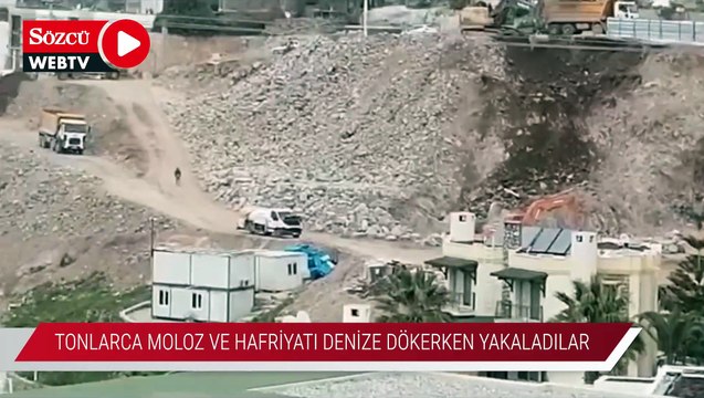 Kent konseyi inşaat şirketini tonlarca moloz ve hafriyatı denize dökerken yakaladı