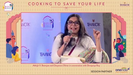 JLF 2022 : Cooking To Save Your Life | Abhijit V Banerjee | Cheyenne Olivier | Oneindia Telugu