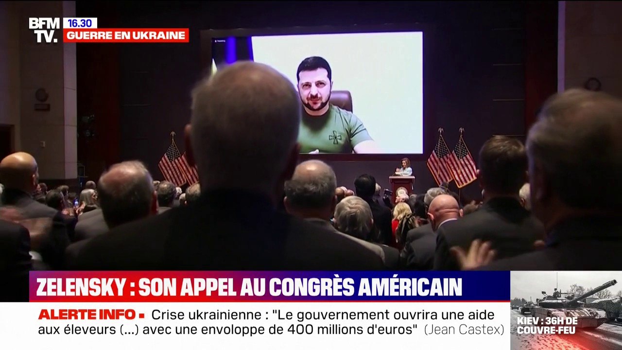 "Chers amis, chers Américains, nous avons besoin de vous aujourd'hui": le président ukrainien Volodymyr Zelensky s'est exprimé ce mercredi devant le Congrès américain