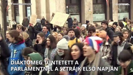 Hatalmas diáktömeg gyűlt össze a parlamentnél, sztrájkoló tanáraik mellett kiállva