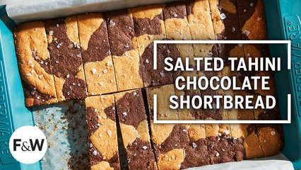 Salted Tahini-Chocolate Shortbread