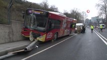 Sarıyer'de freni bozulan İETT otobüsü kaza yaptı