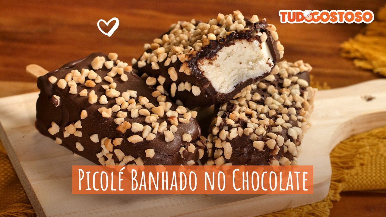 Picolé banhado de chocolate