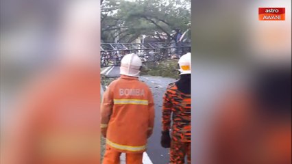 Empat termasuk bayi cedera dalam kejadian kren tumbang