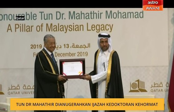Tun Dr Mahathir dianugerahkan Ijazah Kedoktoran Kehormat